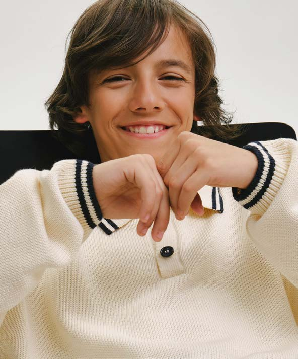 Studio Boy Smiling Blue Knit