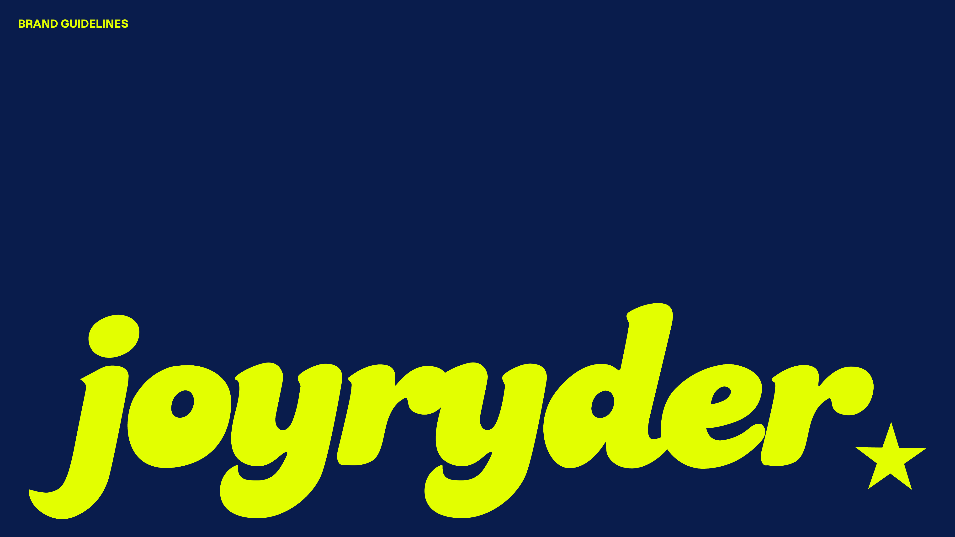 Joy Ryder Brand Guidelines Slide